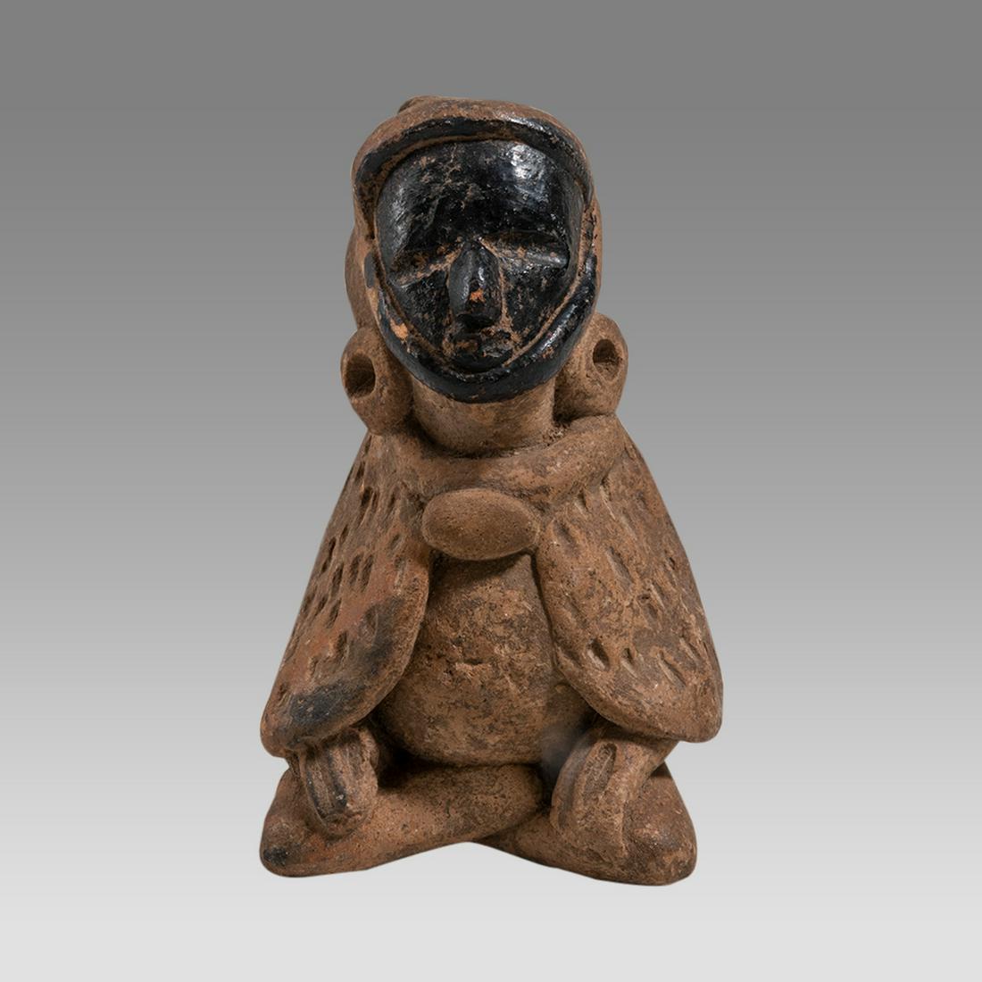 Ancient Pre Columbian Vera Cruz Pottery Whistle Figure c.550 AD. (1 of 4)