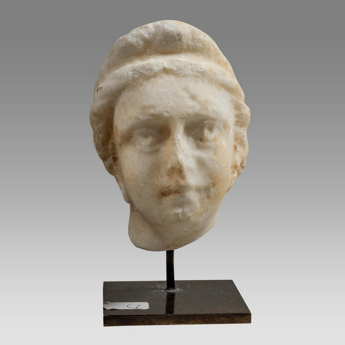 Ancient Roman Marble Head of A Woman c.1st-2nd century AD. (1 of 4)