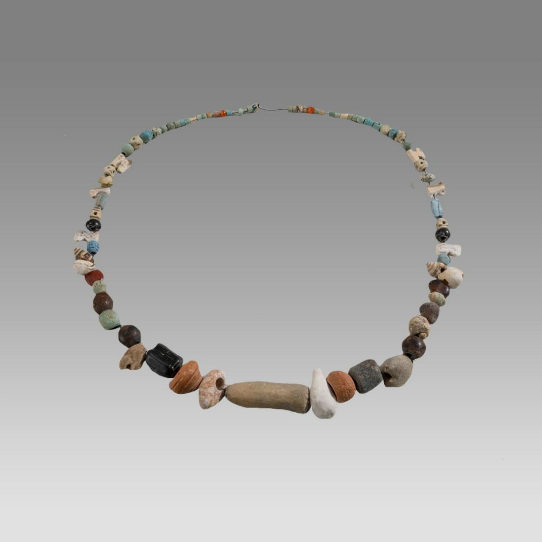 Ancient Roman/Islamic Faience and Stone Beads Necklace c.1st-8th century AD. (1 of 1)