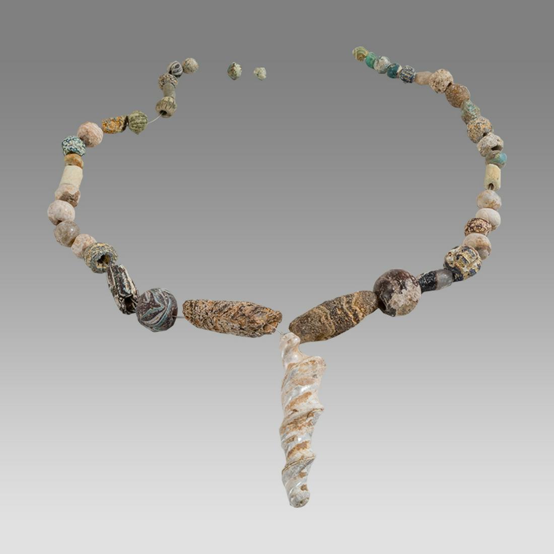 Ancient Roman/Islamic Glass and Shell Beads Necklace c.1st-8th century AD. (1 of 1)