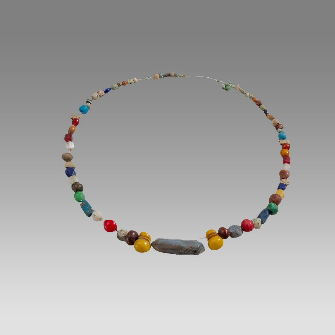 Ancient Roman/Islamic Glass and Stone Beads Necklace c.1st-8th century AD. (1 of 1)