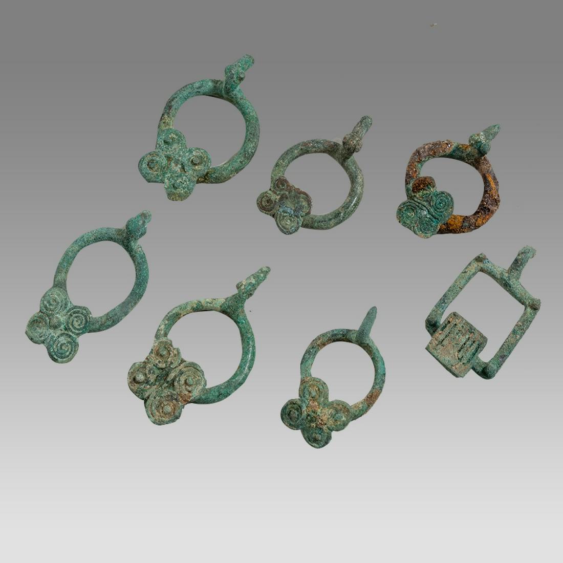 Lot of 7 Ancient Roman Bronze Belt Buckles c.1st-2ndcentury AD. (1 of 2)