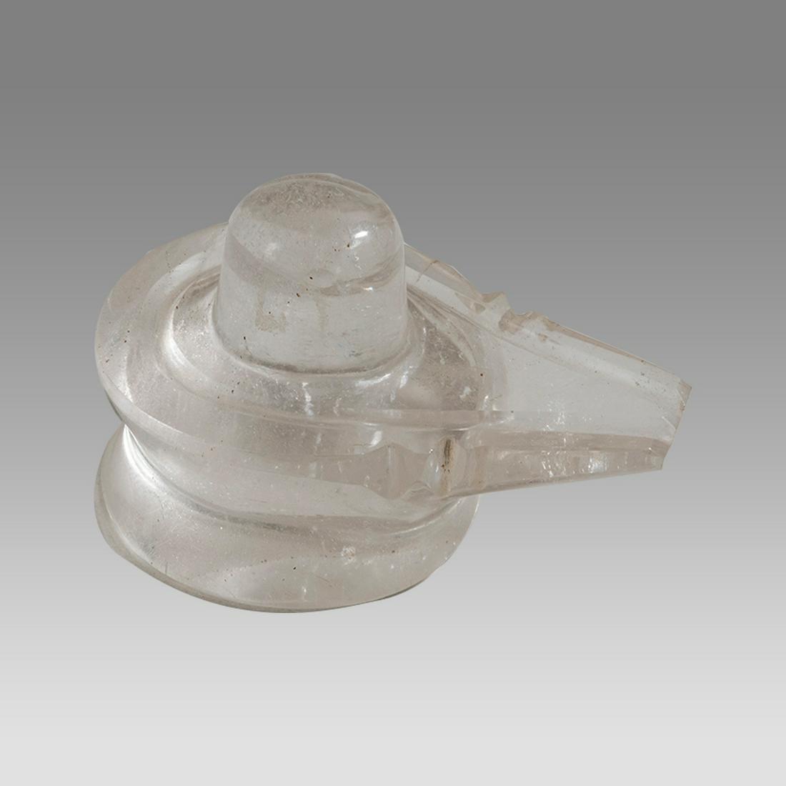 Islamic Persian Rock Crystal weight.: Islamic Persian Rock Crystal weight. Size 3 1/2 inches length. Unusual rock crystal weight? in form of lamp. Provenance: From a NYC collection acquired in the 1970s