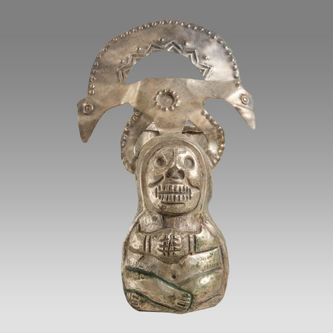 North Coast, colonial period Colonial Moche Style Silver Ceremonial Vessel. (1 of 5)