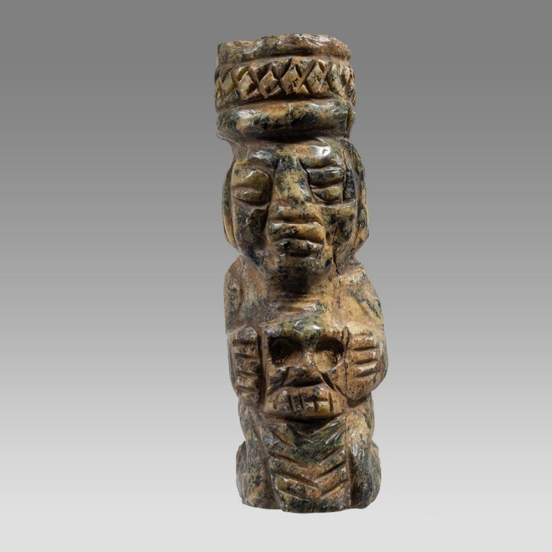 Ancient Pre-Columbian Jadeite Pendant with Skull c.200-900 AD. (1 of 3)