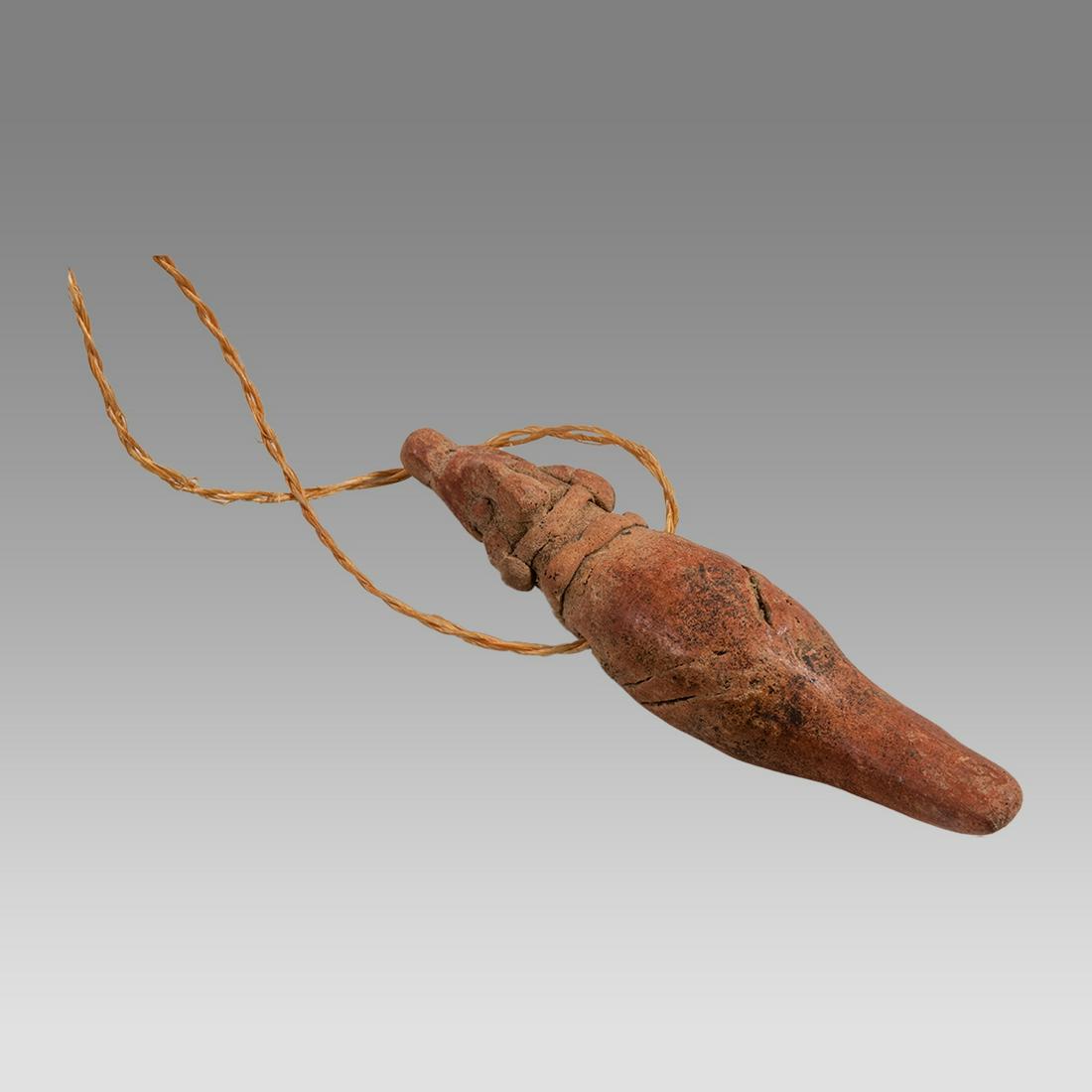 Ancient Pre Columbian West Coast Pottery Figural Amulet Ca. 100 B.C. - 250 A.D. Mexico. (1 of 2)