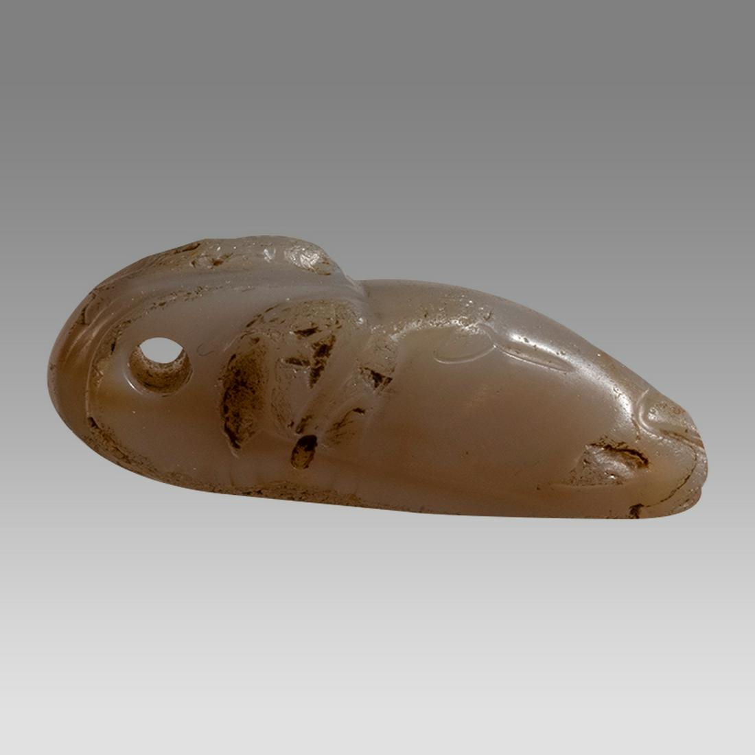 Near Eastern Sasanian Agate head of Ram Amulet probably 6th century AD. (1 of 2)
