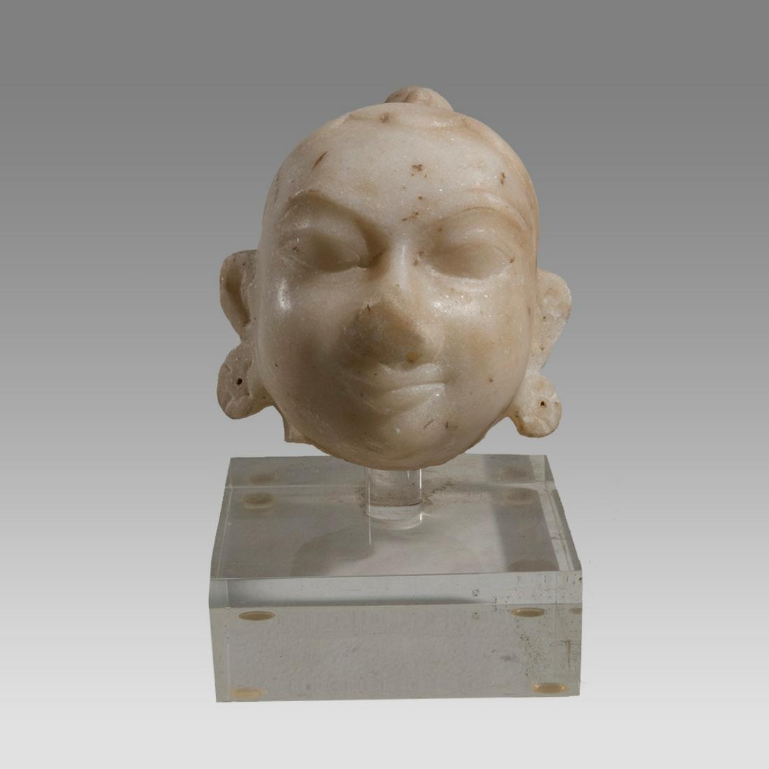 Ancient Indian Marble Head of Deity Krishna c.12th-13th century AD. (1 of 3)