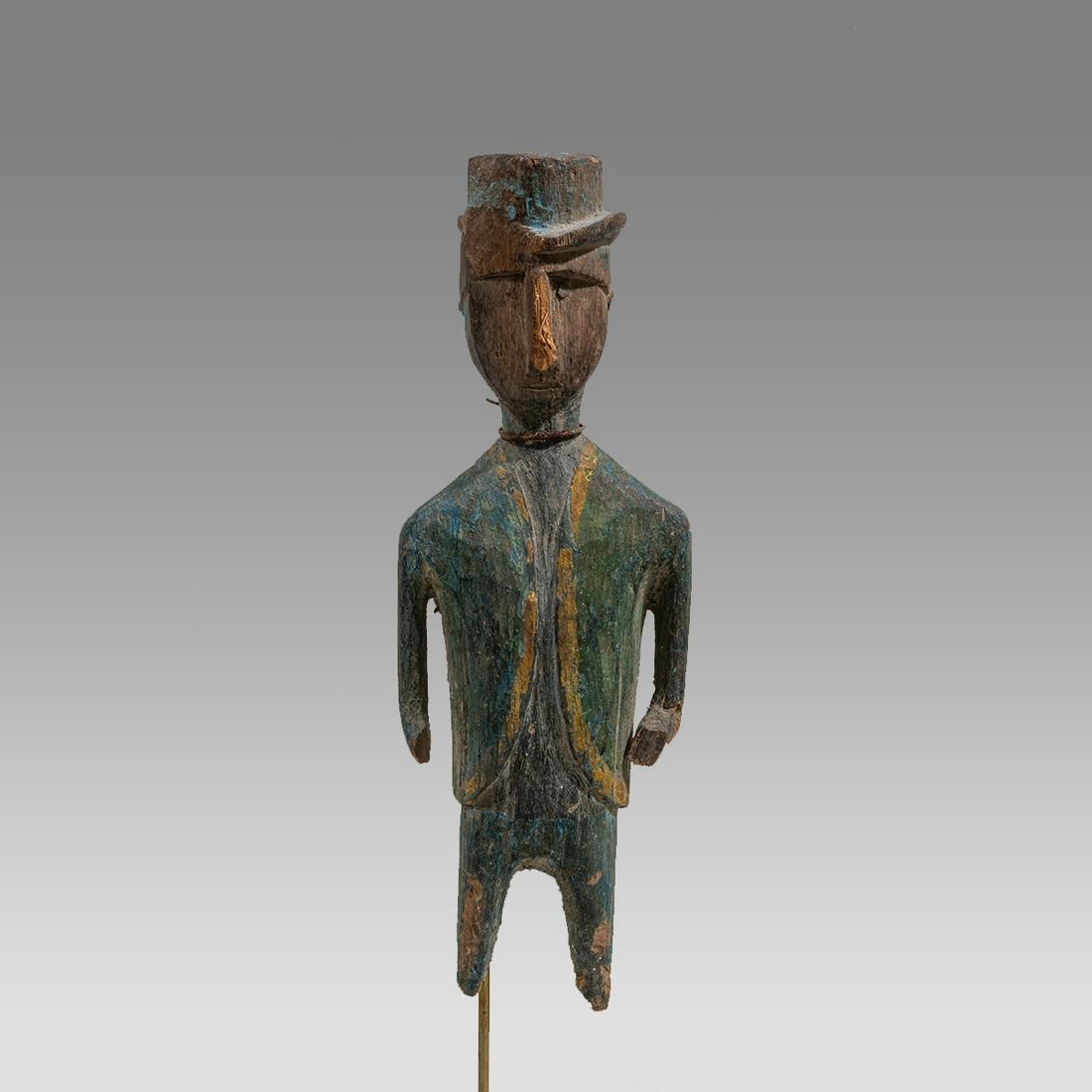 Antique Spanish Colonial Wood Figure. (1 of 2)