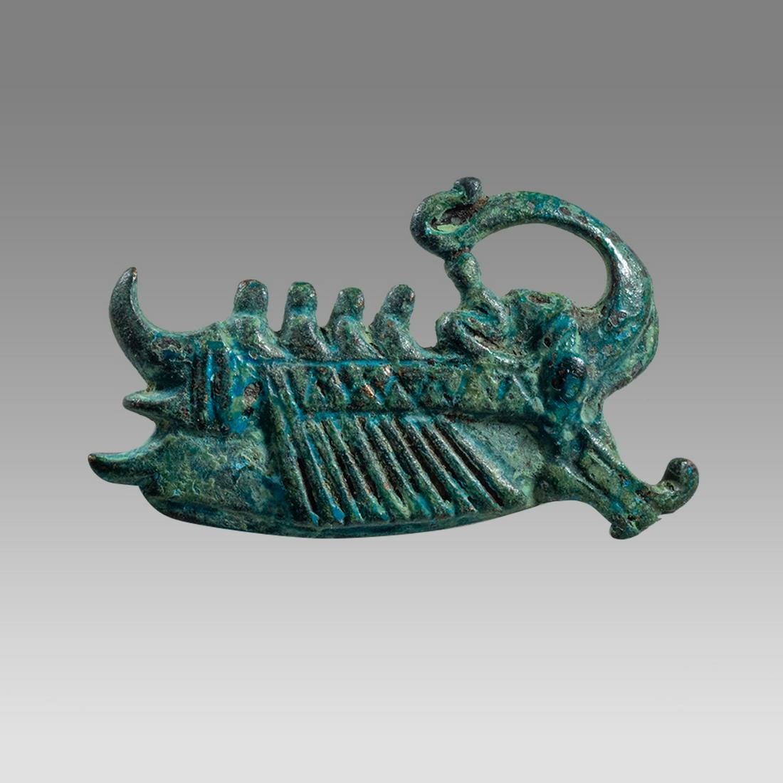 Ancient Roman Bronze Galley Fibula Brooch c.2nd century AD. (1 of 2)