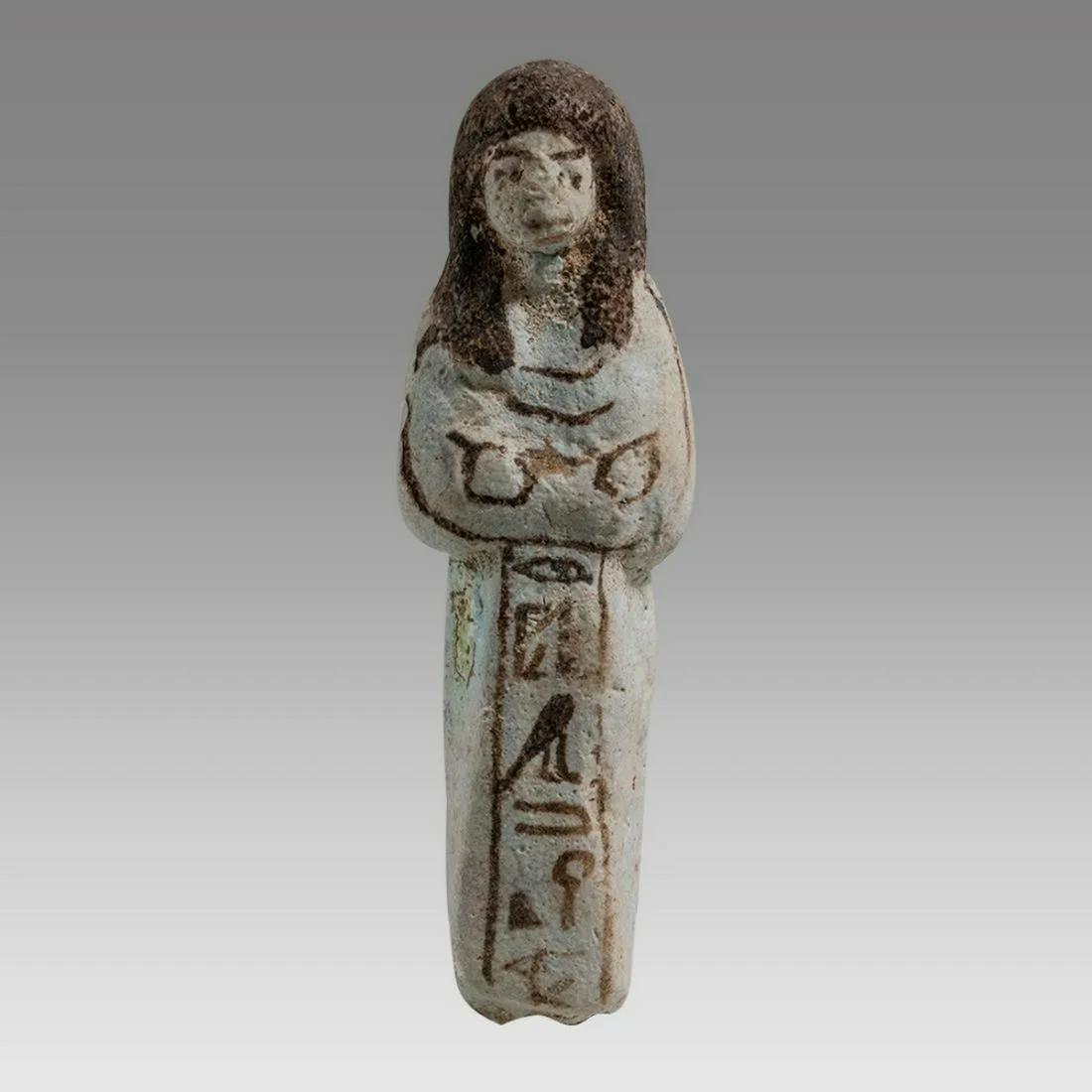 Ancient Egyptian Faience Ushabti Ca. 19th Dynasty, 1550-1070 B.C. (1 of 3)