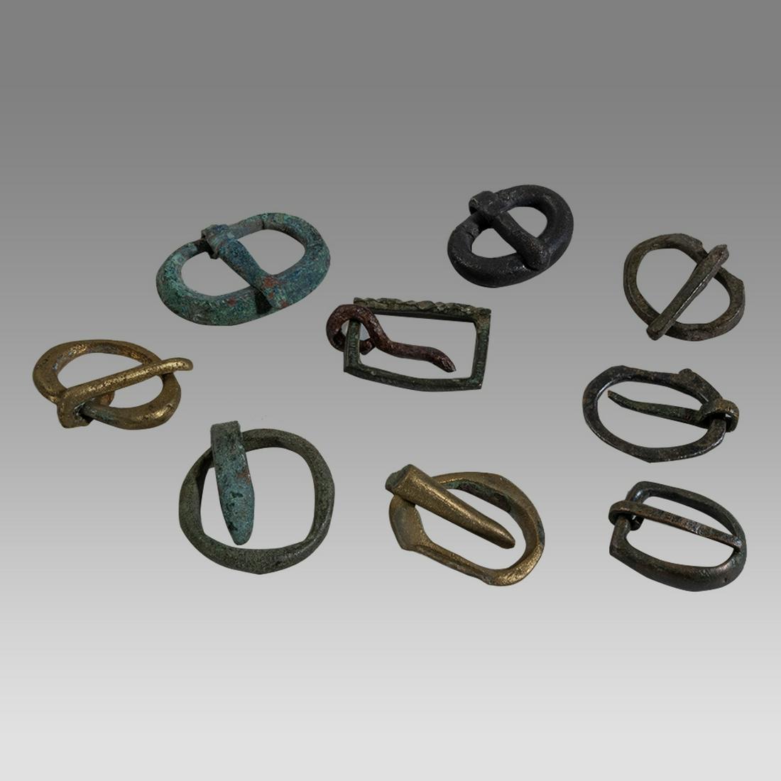 Lot of 9 Ancient Roman Bronze Ring Buckles c.1st-2nd century AD. (1 of 1)