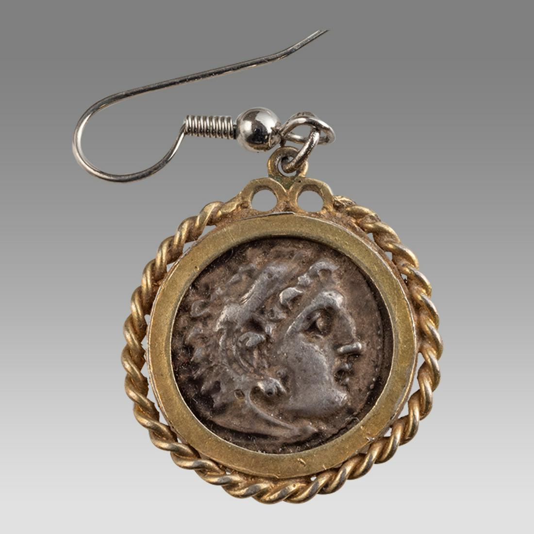 Ancient Greek Silver Drachm Pendant Philip III Arrhidaios. 323-317 BC. (1 of 2)