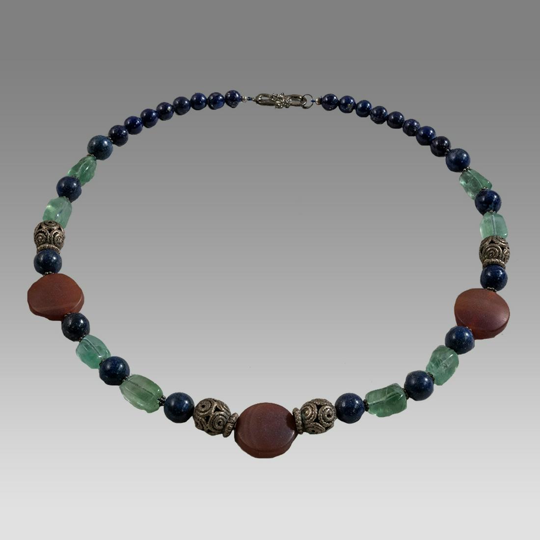 Near Eastern Lapis Lazuli, Agate, Stone Bead Necklace. (1 of 1)