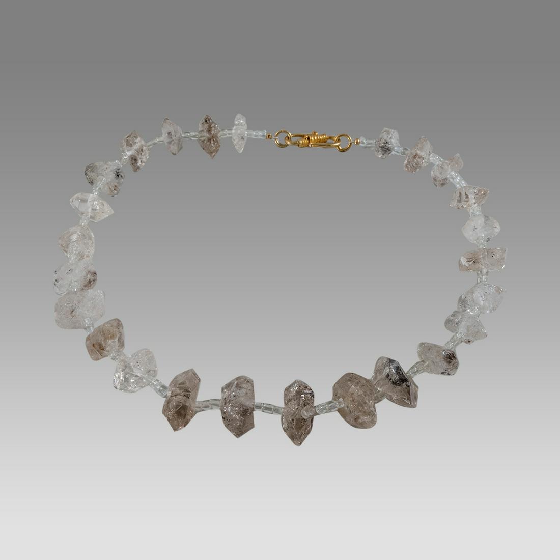 Near Eastern Rock Crystal Bead Necklace.: Near Eastern Rock Crystal Bead Necklace. Size 18 3/4 inches length. Size of beads 4-23 mm. Fine single strand with Rock Crystal beads necklace. wearable. Provenance: Ex Pegasi Numismatics MI