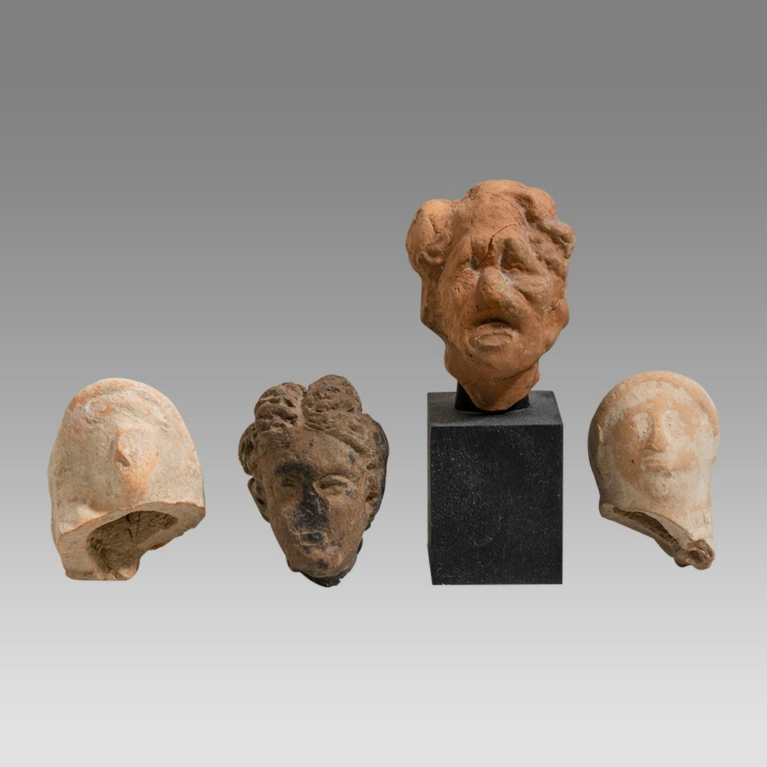 Lot of 4 Ancient Greek Terracotta Heads c.4th century BC. (1 of 2)