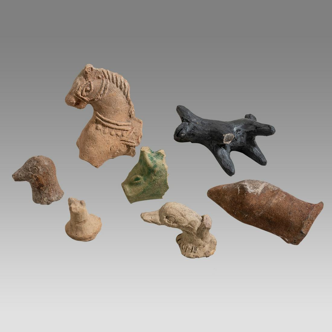 Lot of 7 Ancient Greek, Roman Terracotta Animal Fragments c.2nd century BC/AD. (1 of 2)