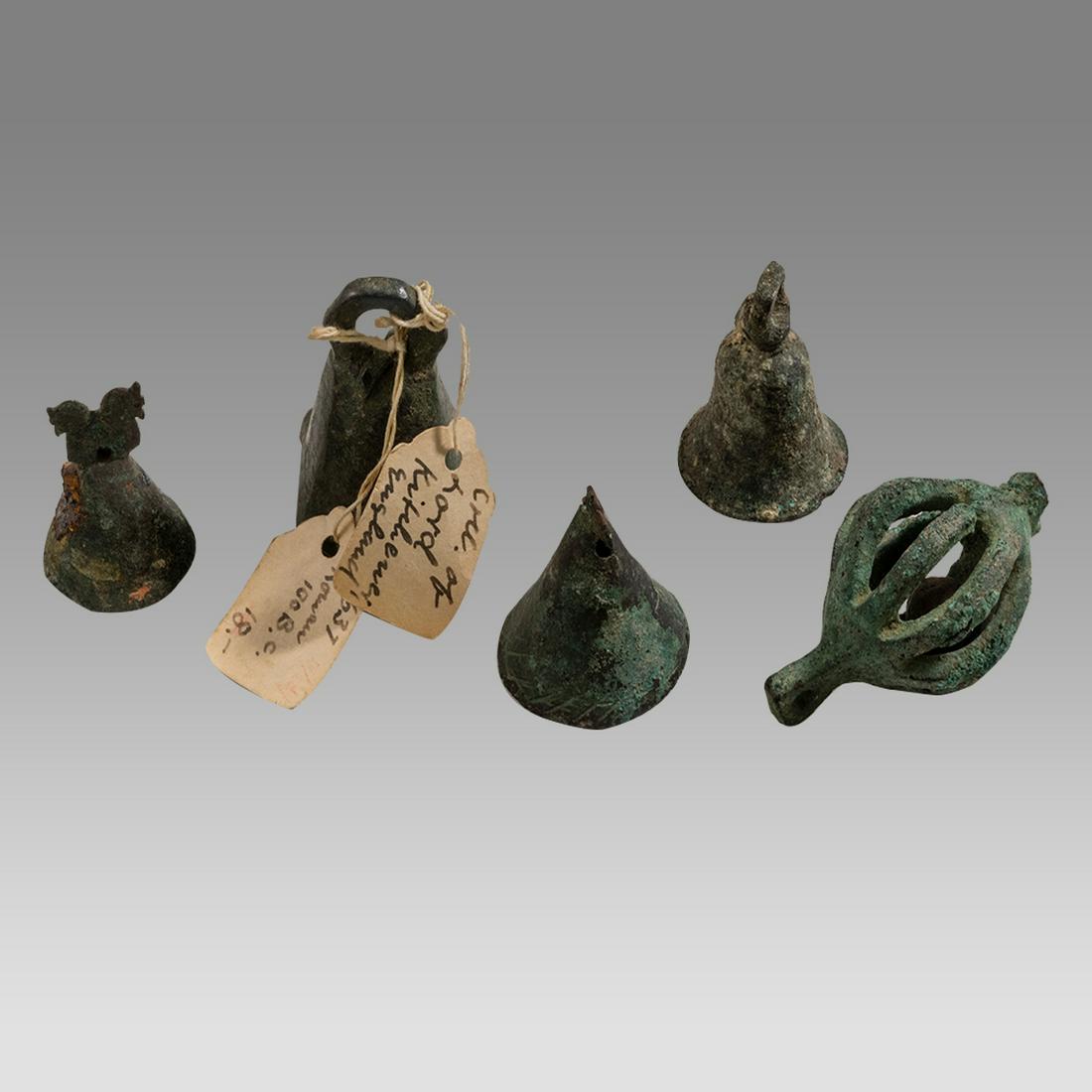 Lot of 5 Ancient Roman Bronze Bells c.2nd century AD. (1 of 1)