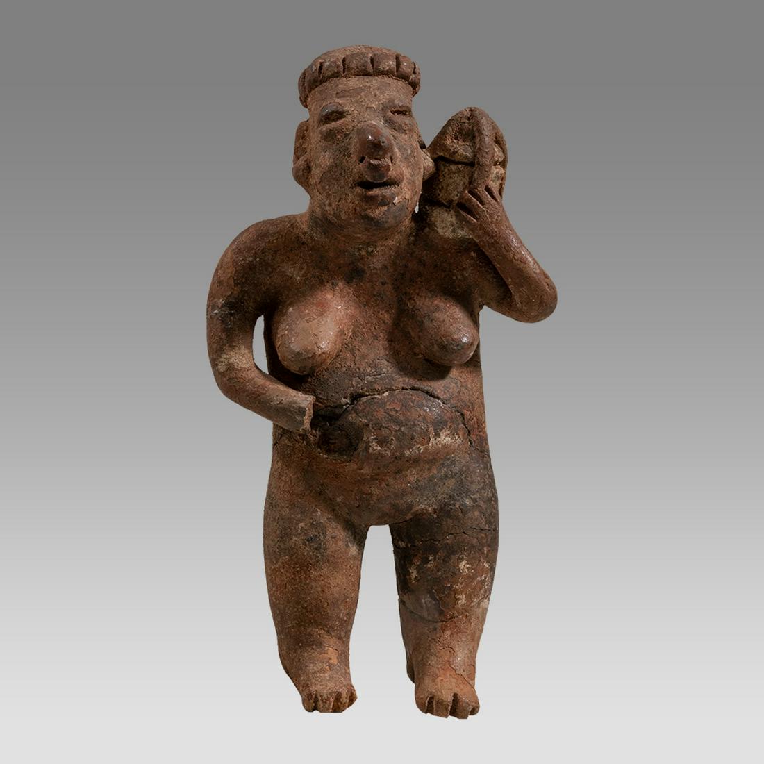 Ancient Pre Columbian Nayarit Pottery Female Figure c.300 BC/AD. (1 of 3)