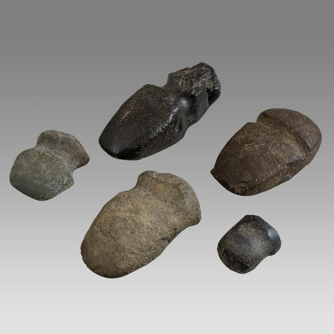 Lot of 5 Native American Indian Celt Axe heads. (1 of 2)