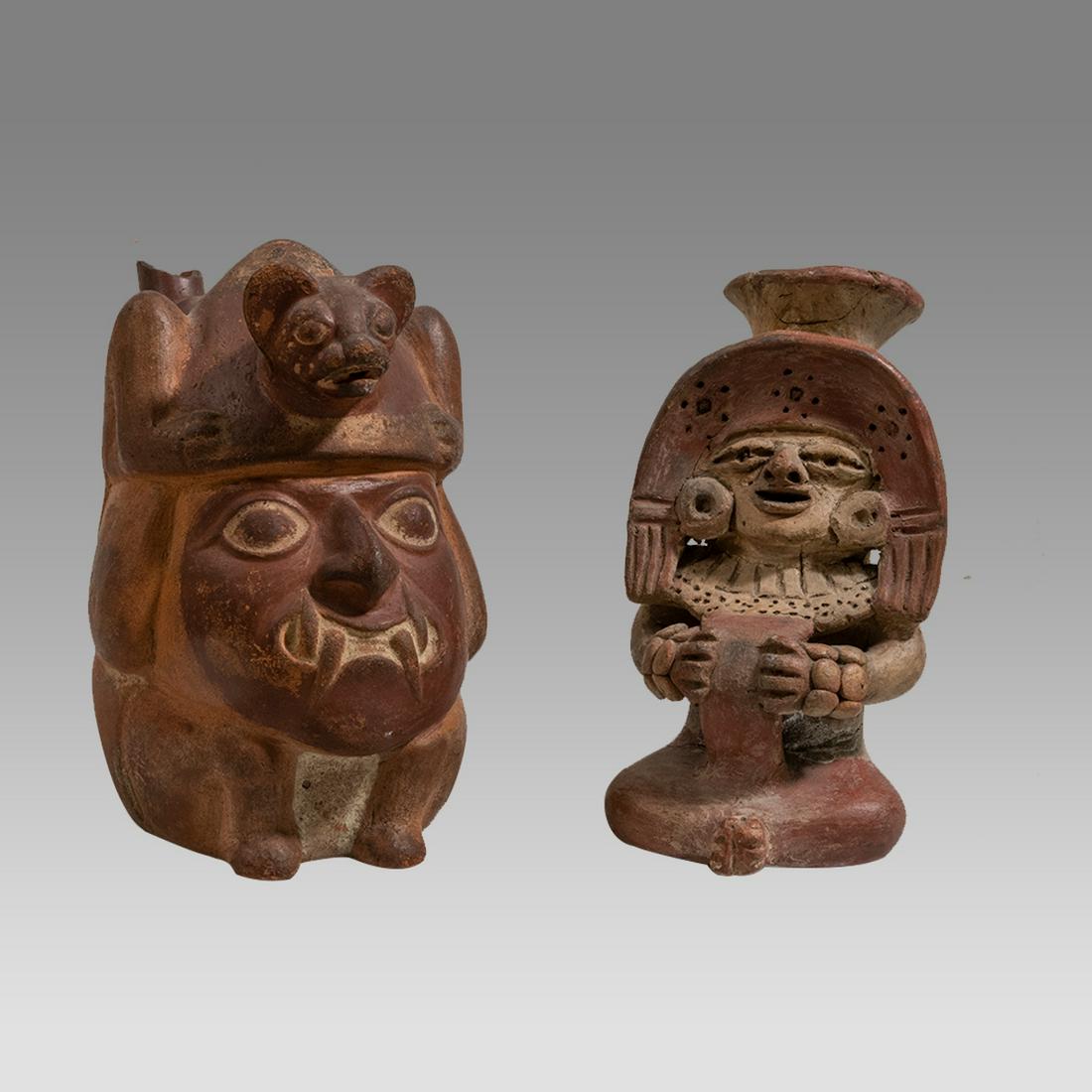 Lot of 2 Ancient Pre Columbian Moche and La Tolita- Tumaco c.350 BC.700 AD. (1 of 3)