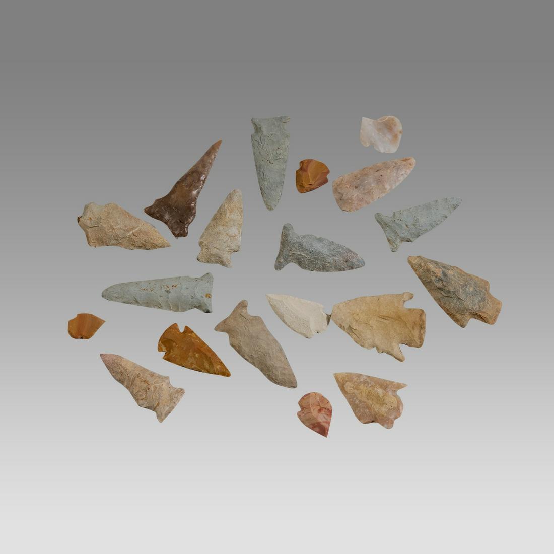 Lot of 19 Ancient Stone Arrow heads From Israel (1 of 1)