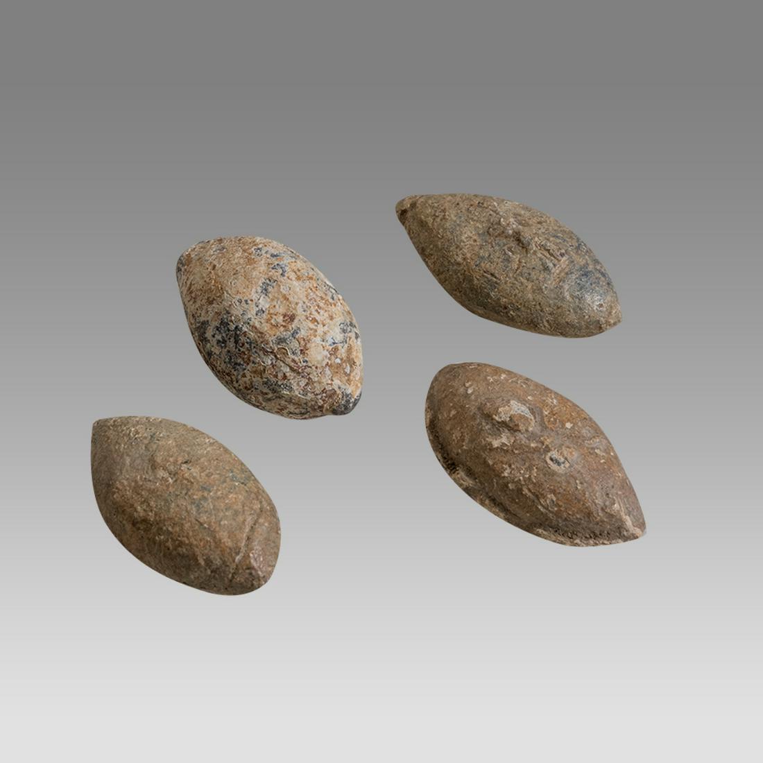 Lot of 4 Ancient Roman Lead Sling Shots c.1st century AD. (1 of 1)