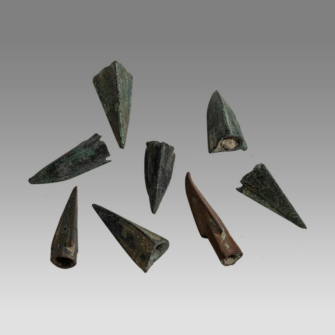 Lot of 8 Ancient Roman Bronze Arrow Heads c.1st century AD. (1 of 1)