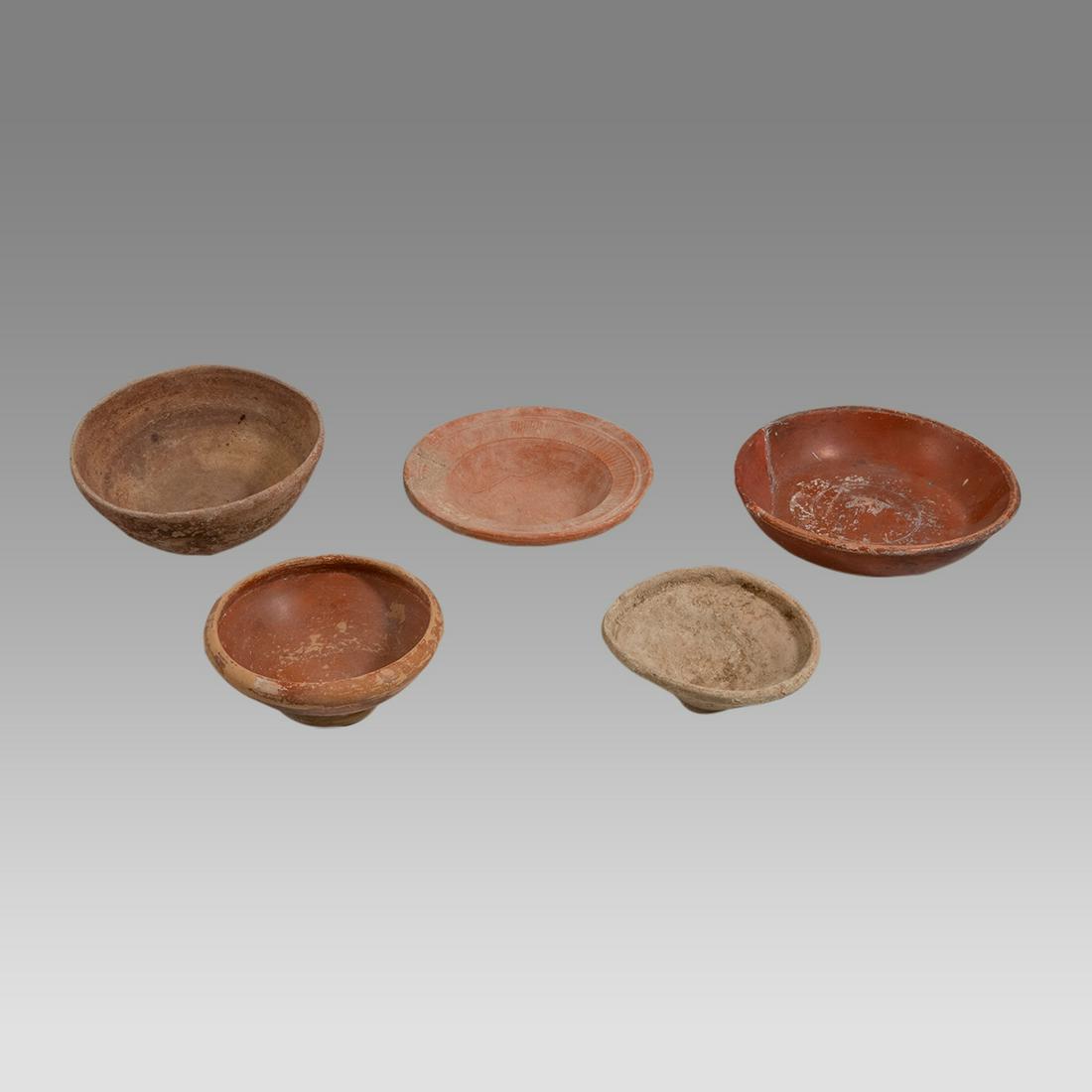 Lot of 5 Ancient Roman North Africa Redware Terracotta Bowls c.2nd century AD. (1 of 2)