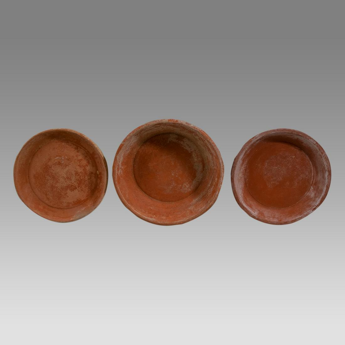 Lot of 3 Ancient Roman North Africa Redware Terracotta Bowls c.2nd century AD. (1 of 2)