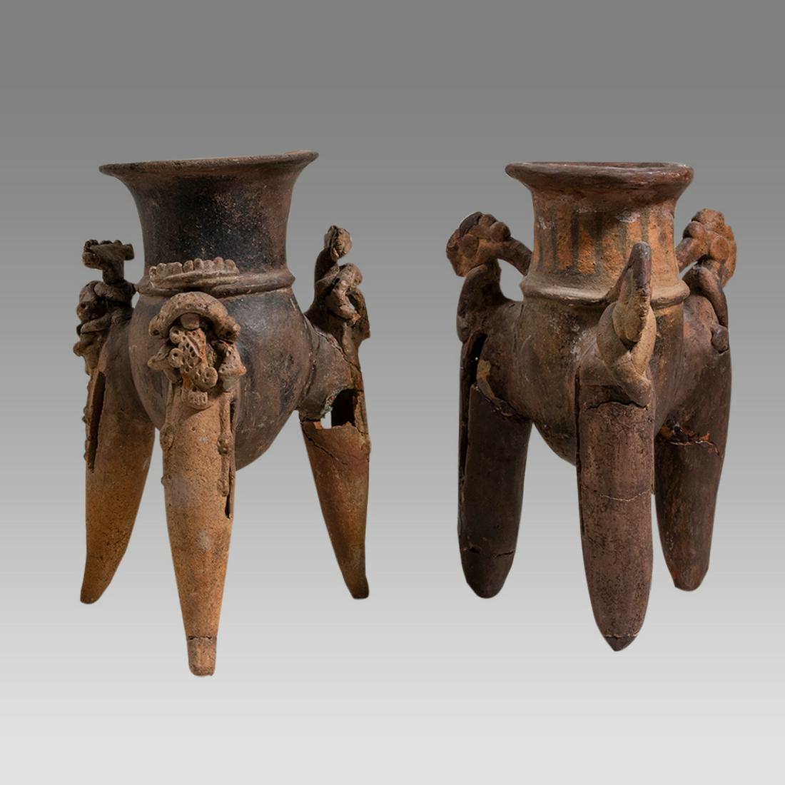 Lot of 2 Ancient Pre Columbian Costa Rica Tripod Vessel c.400-700 AD. (1 of 3)