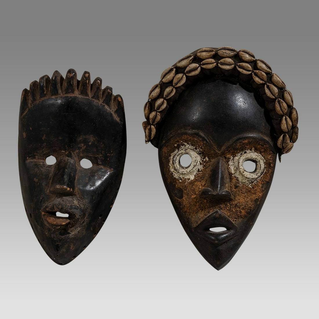 Lot of 2 African Dan Wood Masks. (1 of 2)