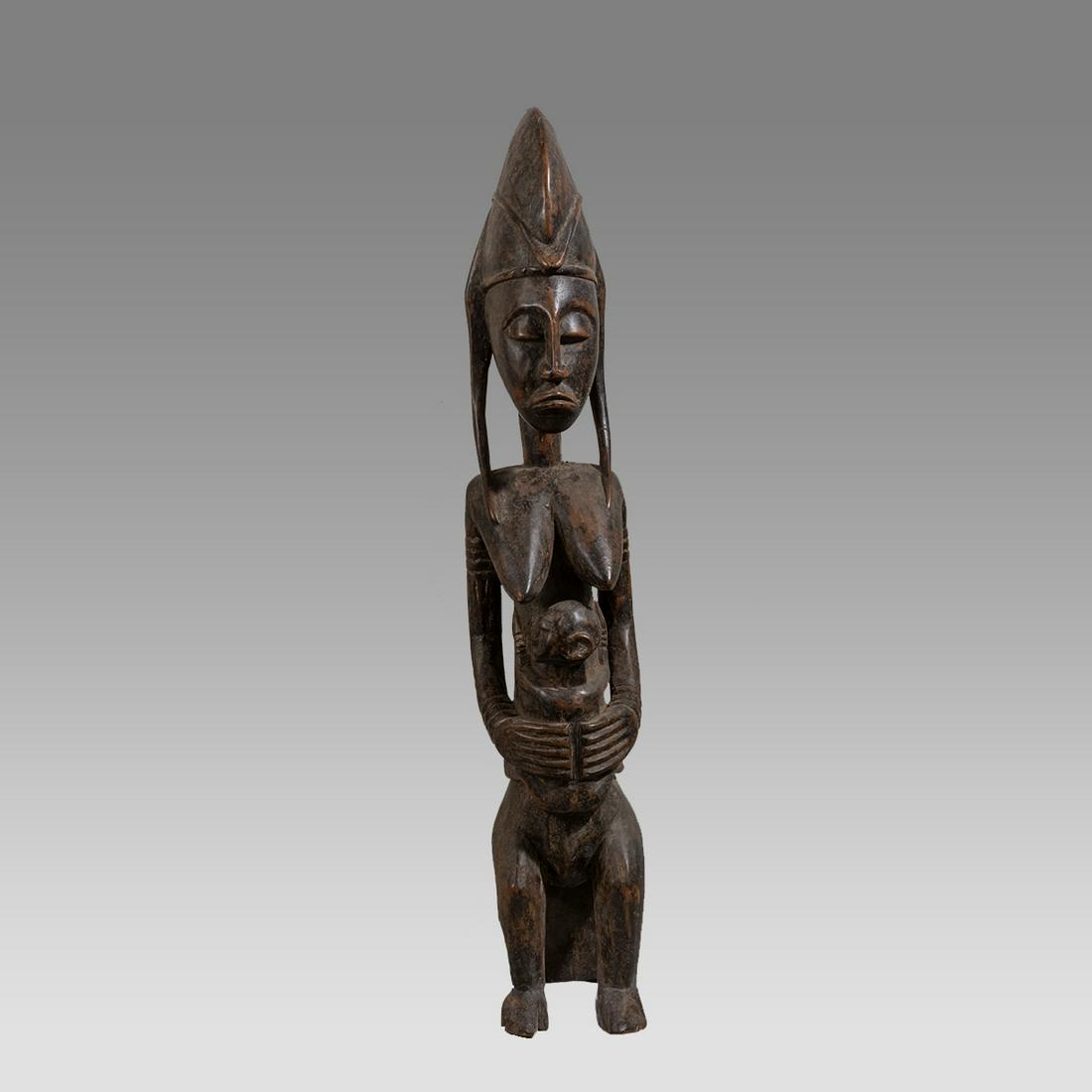 Large African, Mother And Child Bamana Wood Figure. (1 of 2)