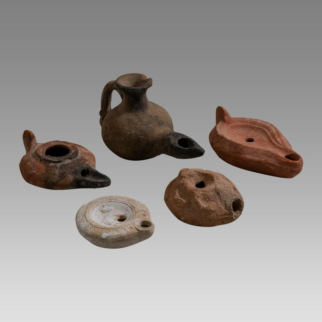 Lot of 10 Ancient Roman Terracotta Oil Lamps c.1st-4th century AD. (1 of 2)