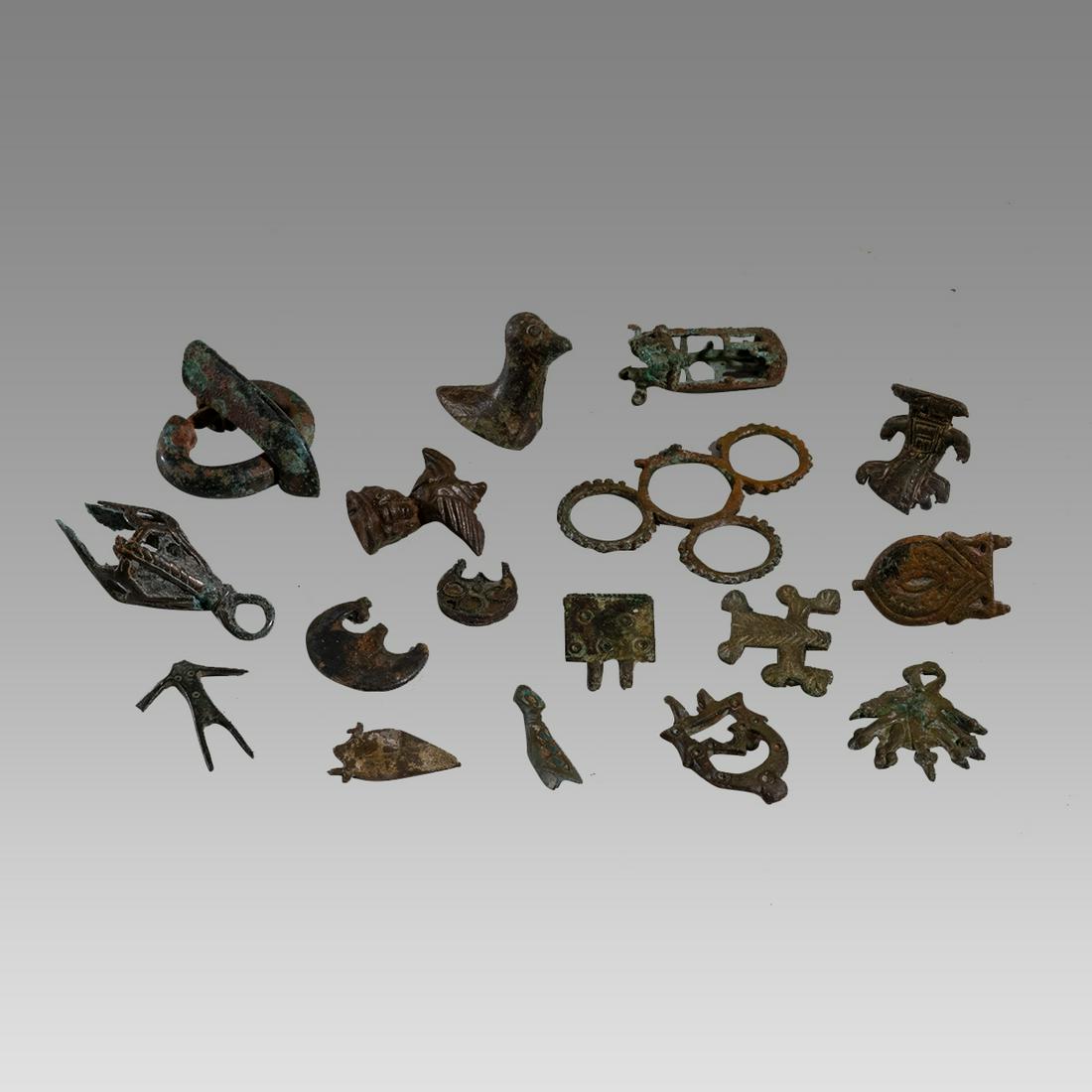 Lot of 17 Ancient Roman Bronze Buckles, Misc Lot c.1st-4th century AD. (1 of 2)