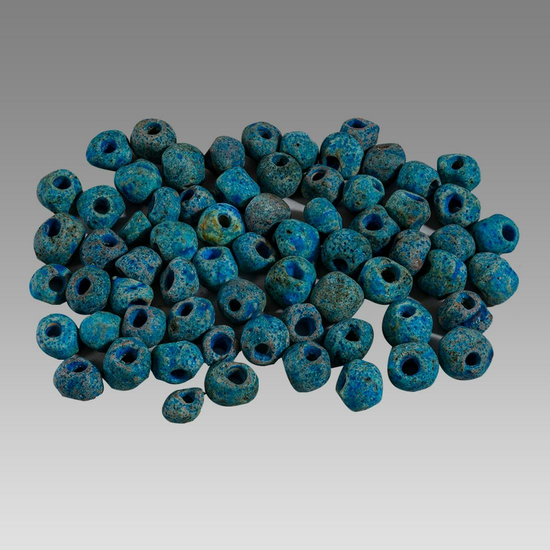 Large Lot of Ancient Parthian Blue ceramic Loose Beads. (1 of 1)