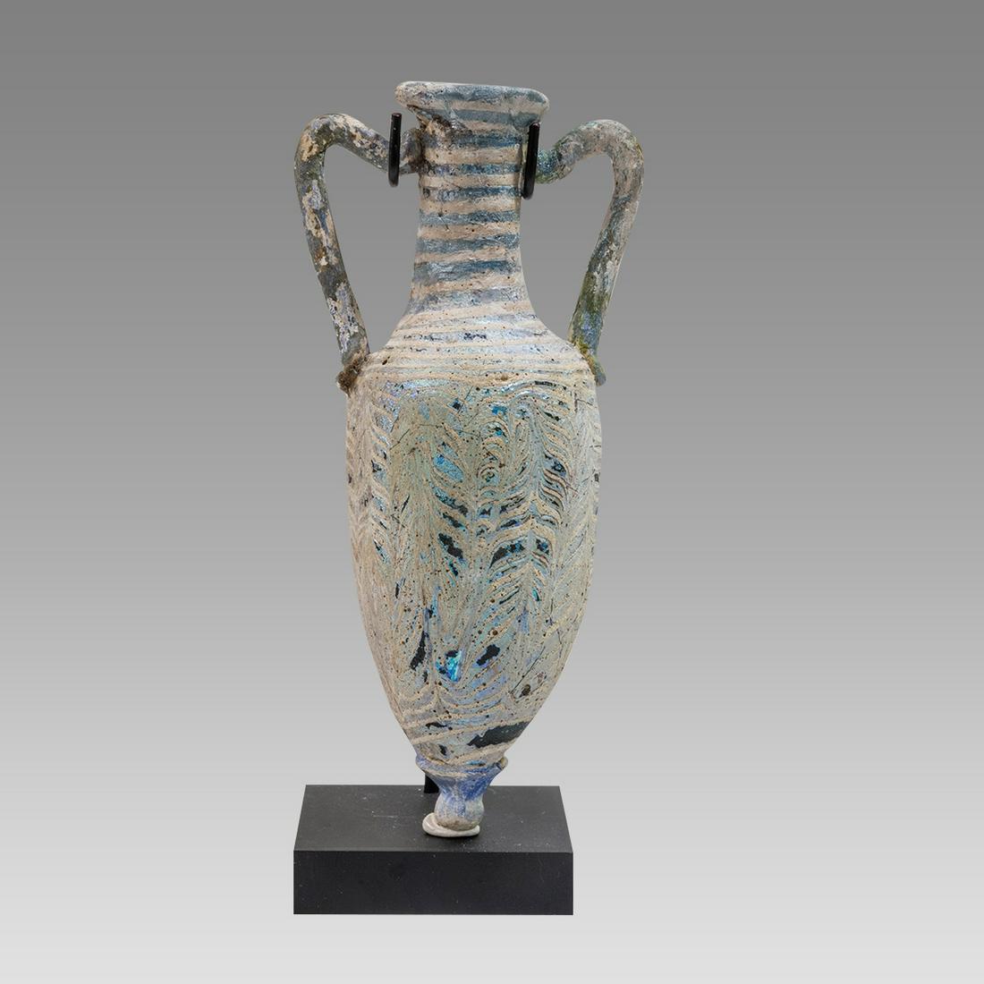 Ancient Phoenician Sand-Core Formed Glass Amphoriskos c.5th century BC. (1 of 2)
