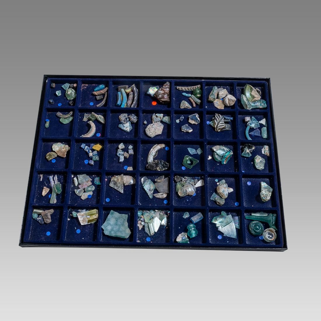 Lot of 170+ Ancient Roman and Byzantine Glass Fragments and Tesserae c.1st-8th century AD. (1 of 1)