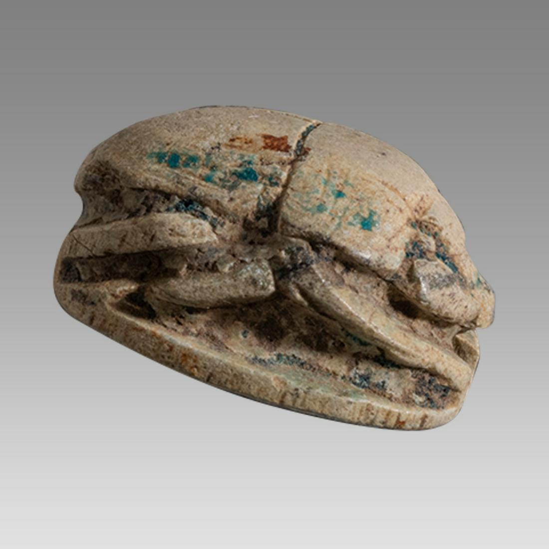 Ancient Egyptian Steatite stone Scarab c.1650-1100 BCE. (1 of 6)