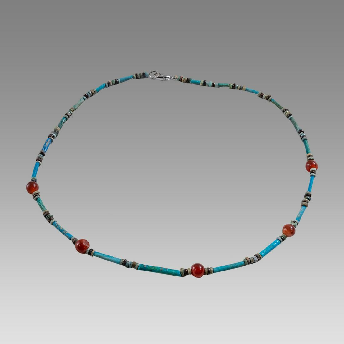 Ancient Egyptian Faience, Agate Bead Necklace c.300-50 BC. (1 of 1)