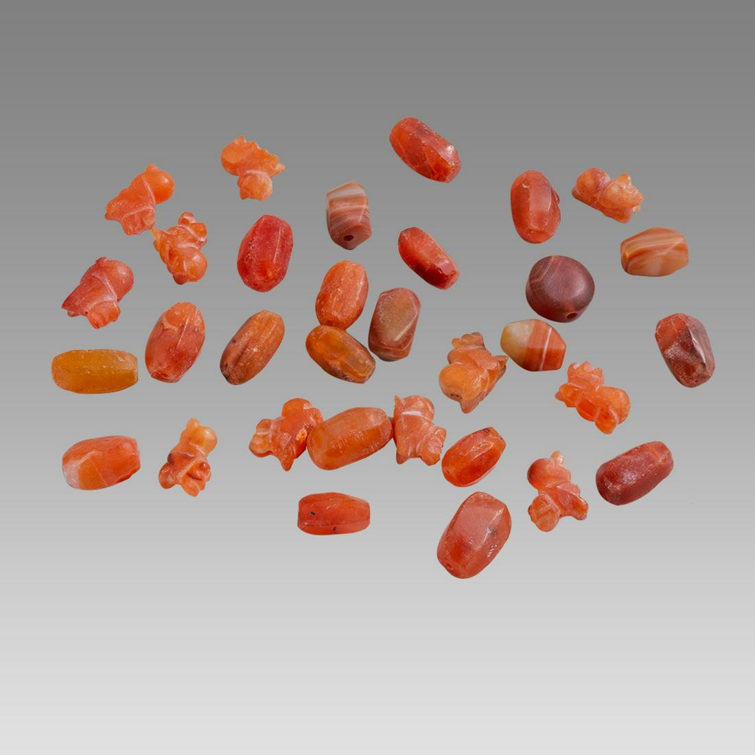 Near Eastern Agate Bead and Lion Amulets Necklace. (1 of 1)