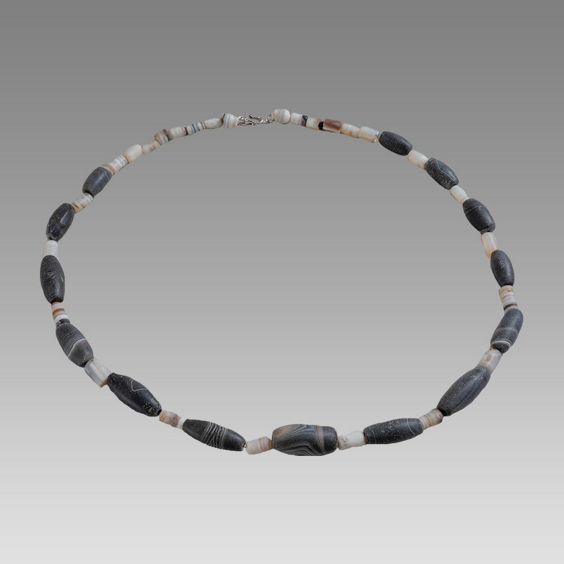 Near Eastern Banded Agate Bead Necklace. (1 of 1)
