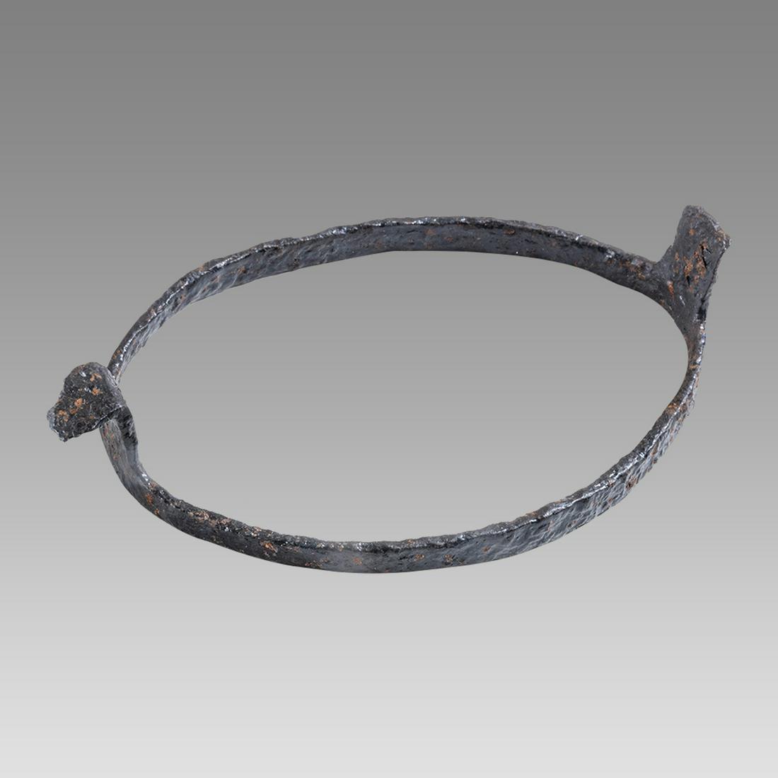 Iron Foot Patten, Holland c.16th-17th century AD.: Iron Foot Patten, Holland c.16th-17th century AD. Size 6 1/2 x 4 inches. Iron loop was attached to the bottom of wooden soled shoes (Pattens) when the ground was muddy or snow covered. Ex Pegasi Numis