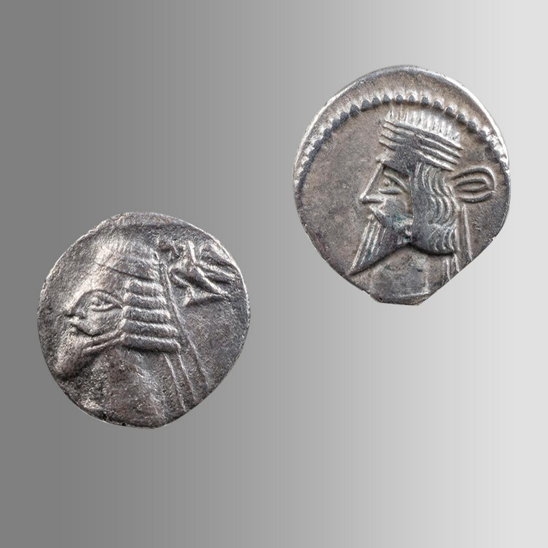 KINGS of PARTHIA. Phraates IV. / Vardanes I 38-2 BC. Silver Drachms (2). (1 of 2)