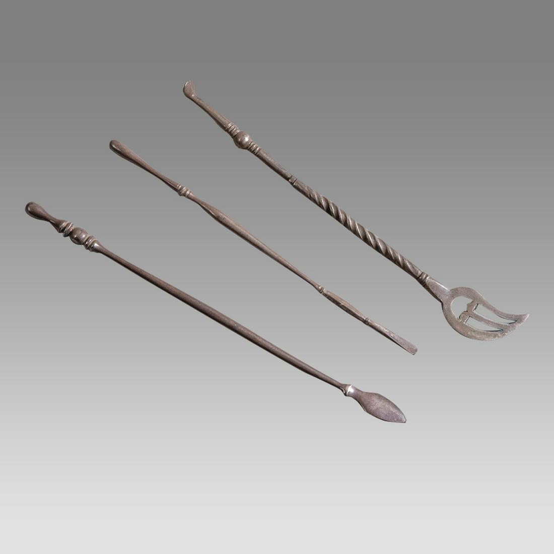 Lot of 3 Ancient Roman Silver Medical Tools c.2nd century AD. (1 of 2)