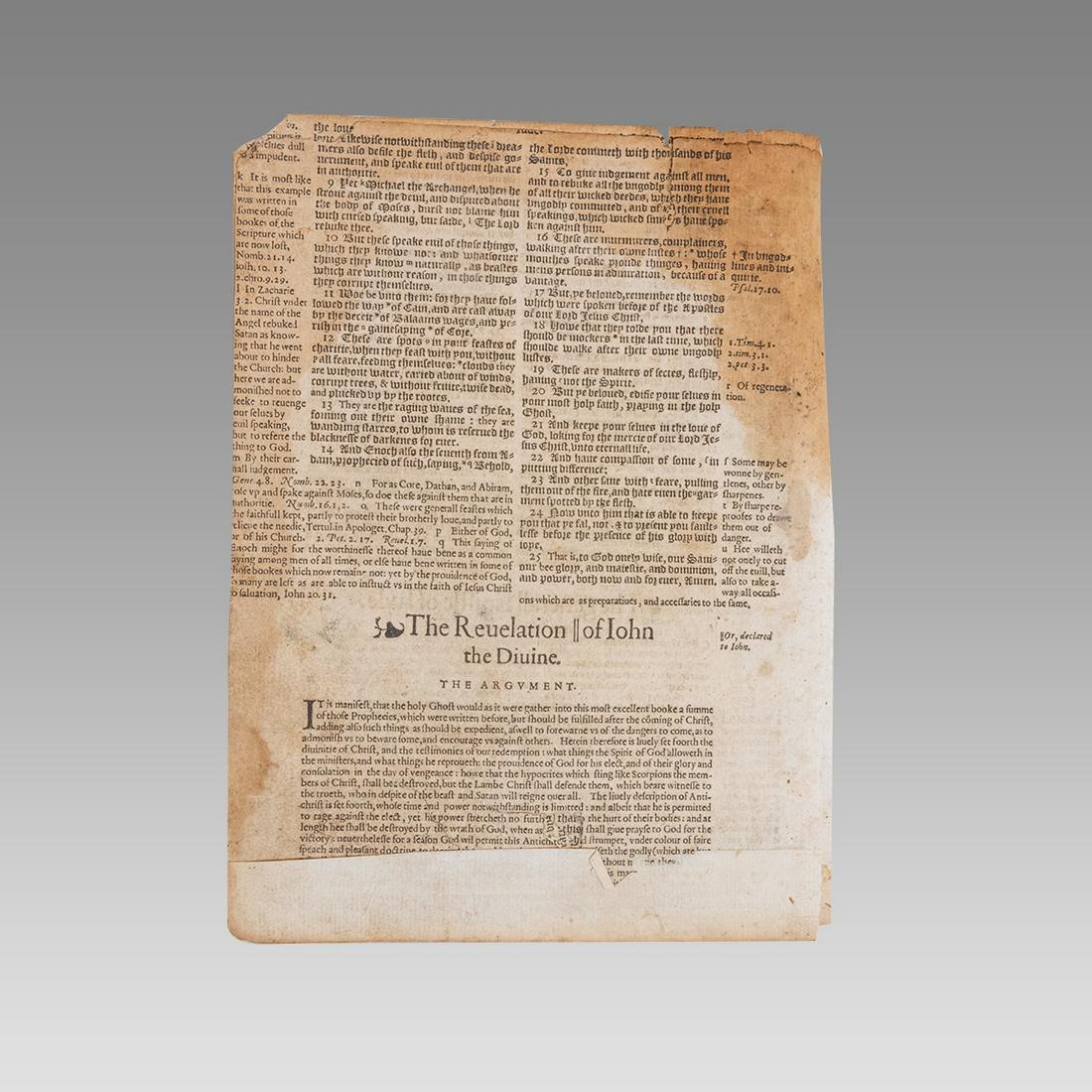 2 Leafs 1589 Geneva Bible. (1 of 2)