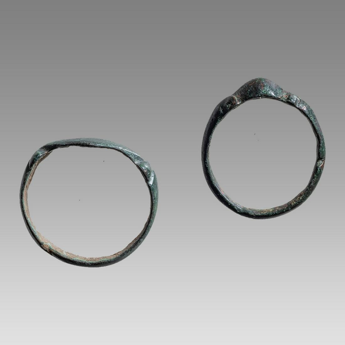 Lot of 2 Ancient Roman Bronze Rings c.1st-2nd century AD. (1 of 1)