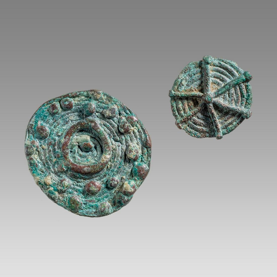 Lot of 2 Ancient Bactrian Bronze Rings fragments c.2nd century BC. (1 of 2)