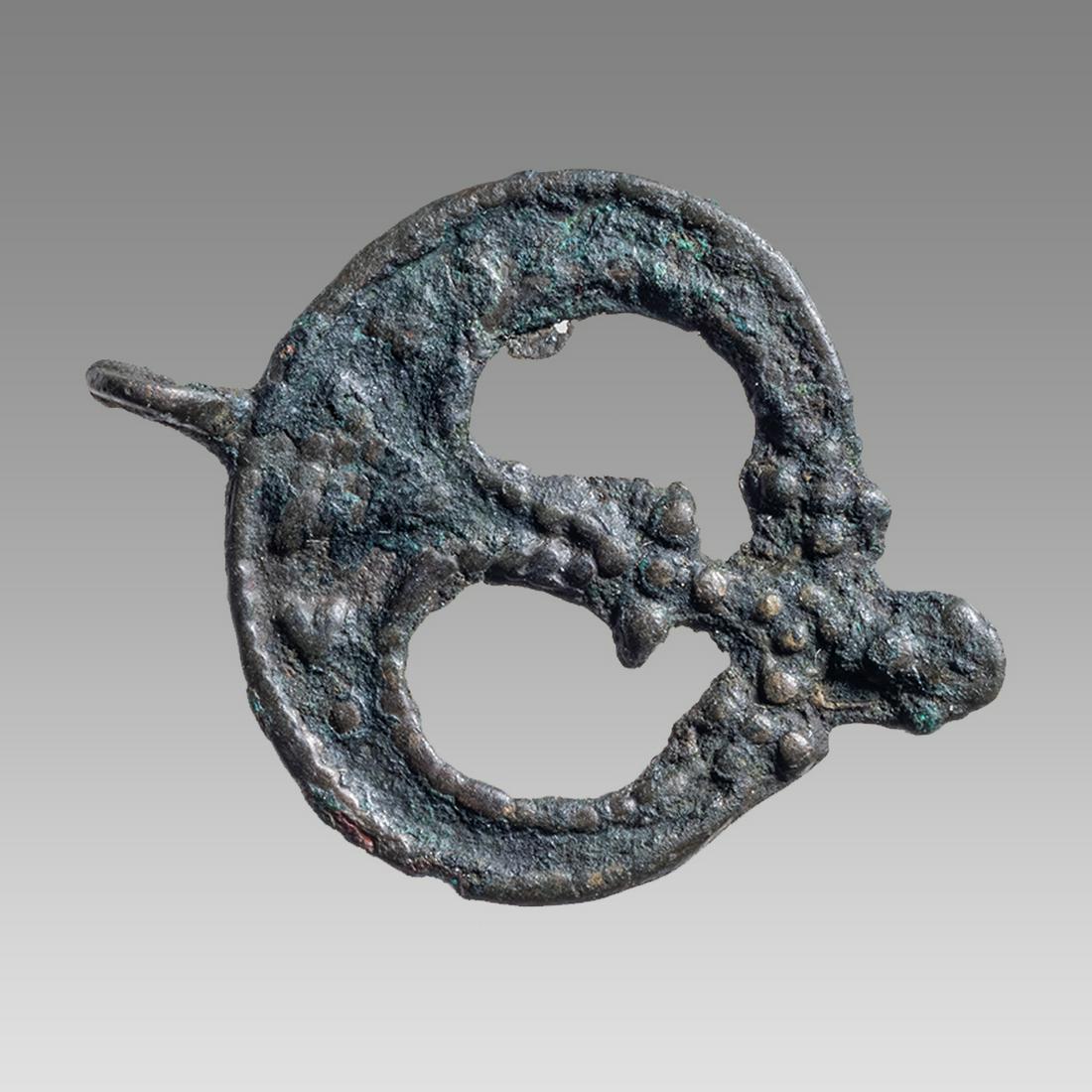 Viking Era Lunar with Christian Ornamented Bronze Amulet c.10th century AD. (1 of 2)