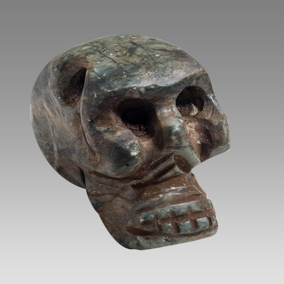 Ancient Pre Columbian Jadeite Skull Pendant c.200-900 AD. (1 of 2)